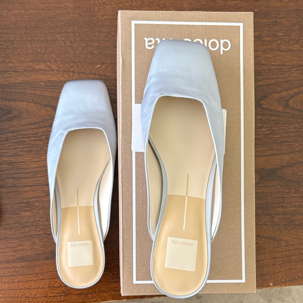 Dolce Vita Umara Heels - Size 8 - Light Blue Satin